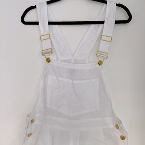 WeWoreWhat white linen overalls